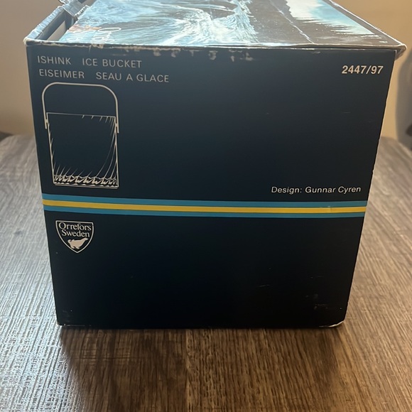 Vintage Orrefors Sweden Crystal Ice Bucket with tongs - Picture 4 of 5